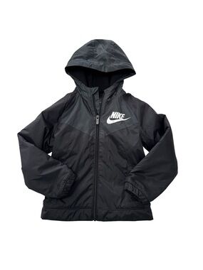 Nike Black Fleece Jacket with White Swoosh Label Boys Size 6